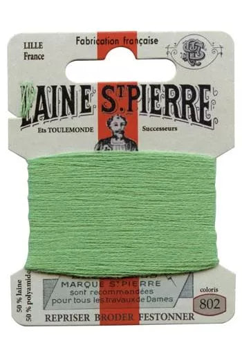 Laine St. Pierre darning wool card no. 802 - pistachio