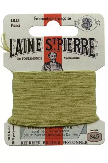 Laine St. Pierre darning wool card no. 845 - fern