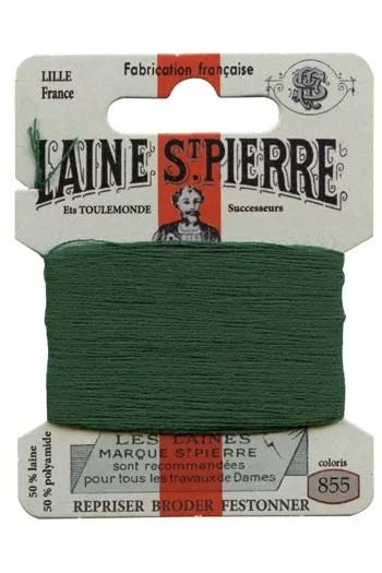 Laine St. Pierre darning wool card no. 855 - leaf green