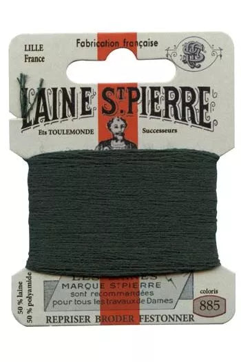 Laine St. Pierre darning wool card no. 885 - ivy green