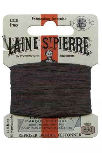 Laine St. Pierre darning wool card no. 890 - dark green