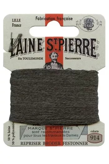 Laine St. Pierre darning wool card no. 914 - slate