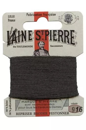 Laine St. Pierre darning wool card no. 916 - anthracite