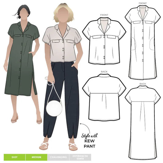 Style Arc Monty Shirt and Dress Sewing Pattern