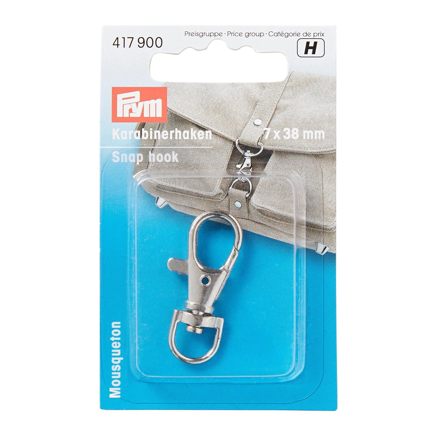 Prym Snap Hook 7 X 38mm Silver Col  BAGP417900