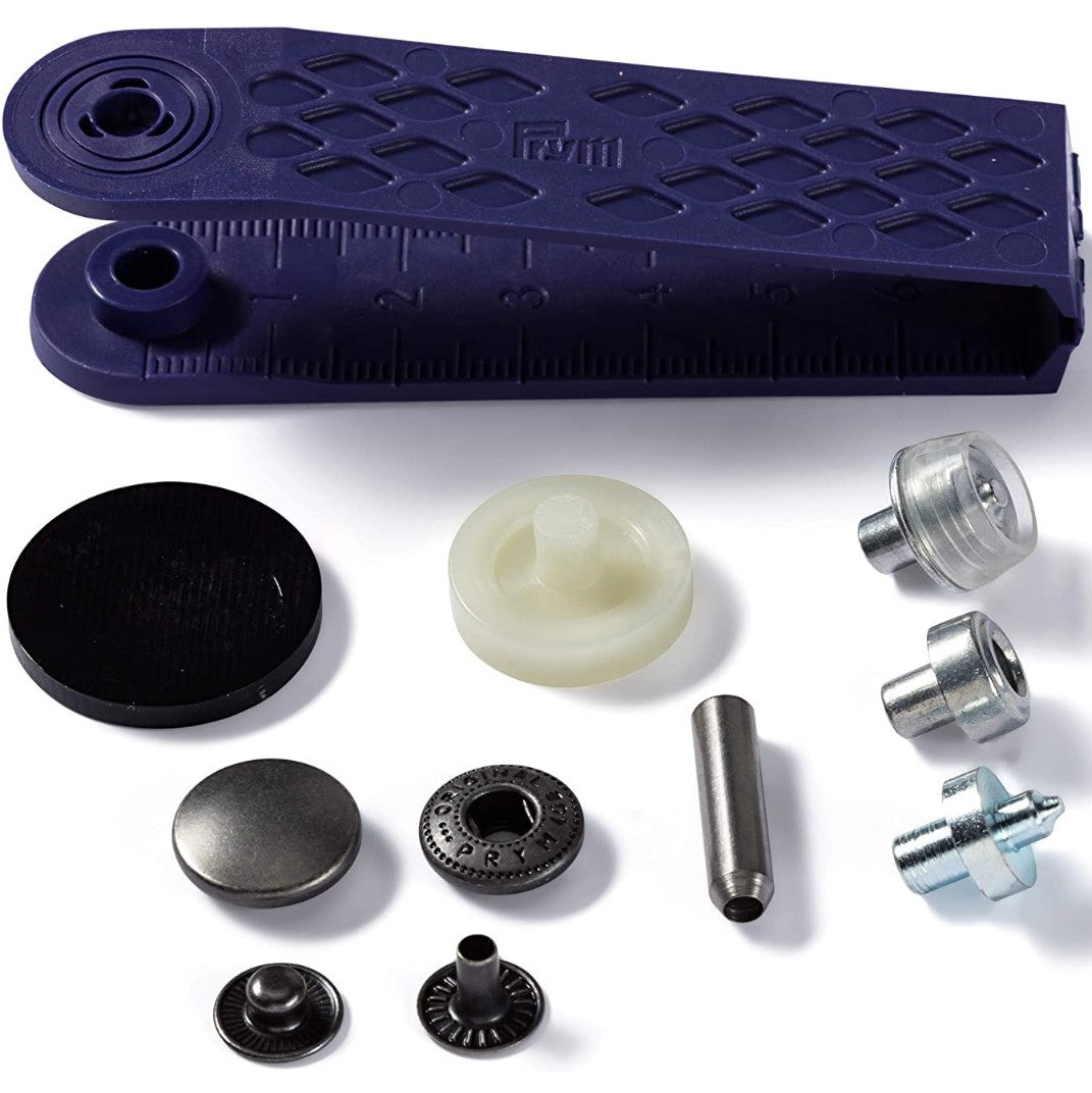 Prym Non-sew Fasteners 15mm Brass Black Oxidized - 10 Pieces P390302