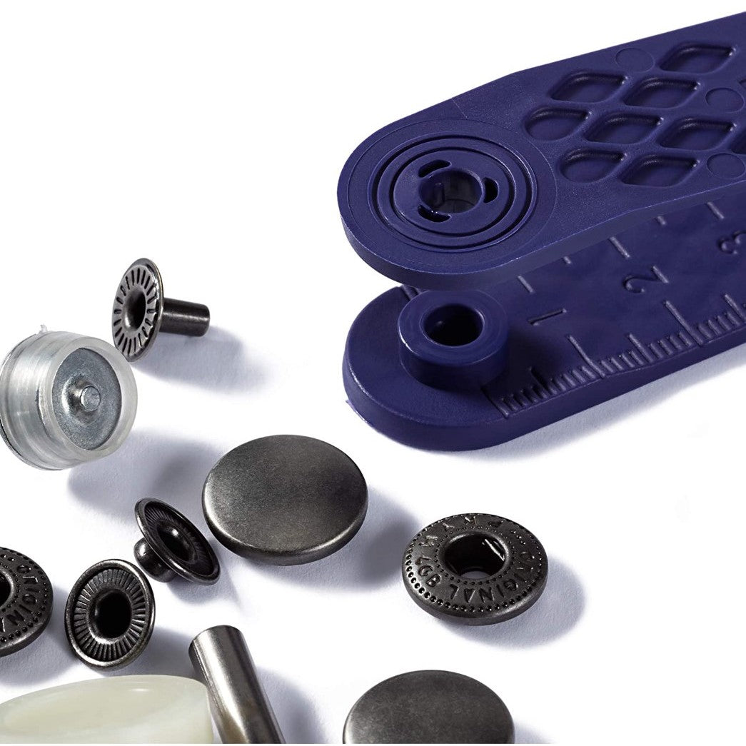 Prym Non-sew Fasteners 15mm Brass Black Oxidized - 10 Pieces P390302