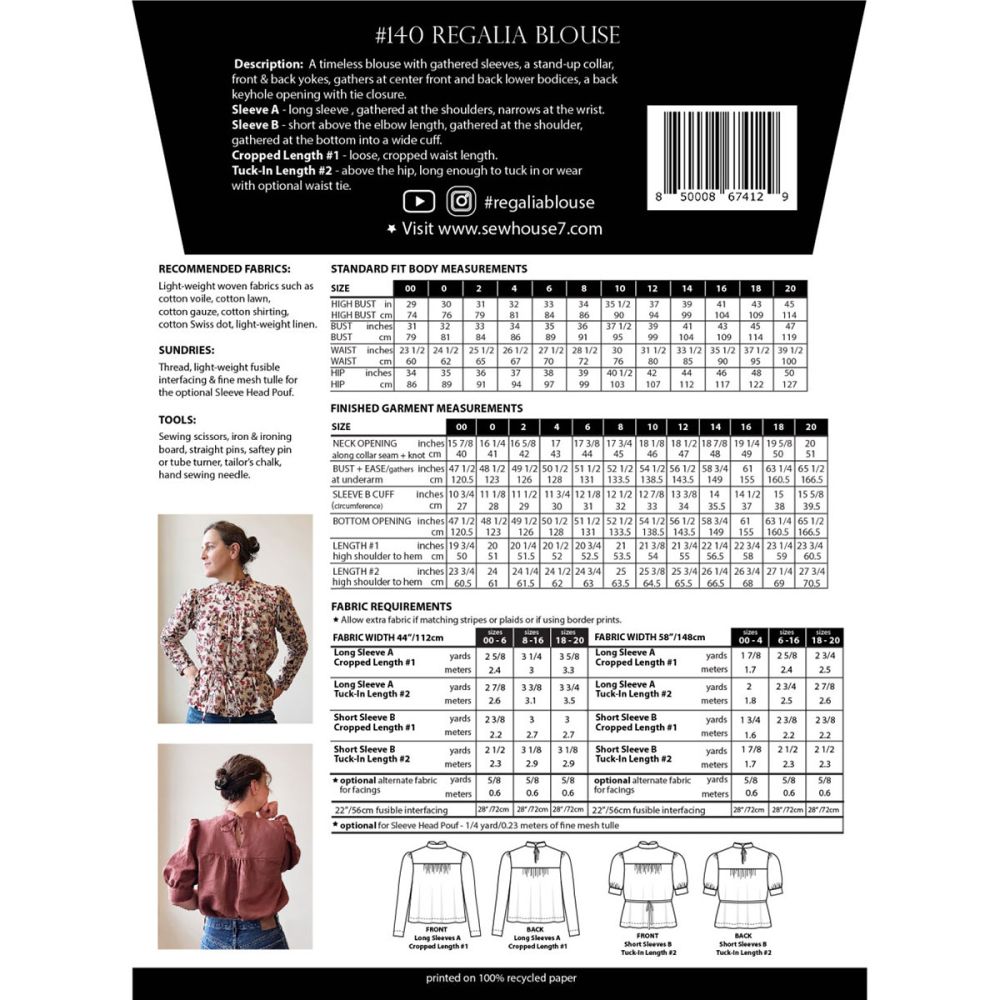 Regalia Blouse Pattern  - Sew House Seven